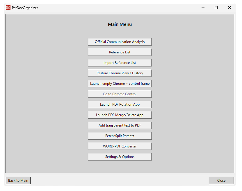 Main Menu